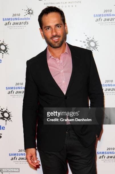 Actor Alex Dimitriades arrives at the 2010 Samsung Mobile AFI Industry Awards at the Regent Theatre on December 10, 2010 in Melbourne, Australia.
