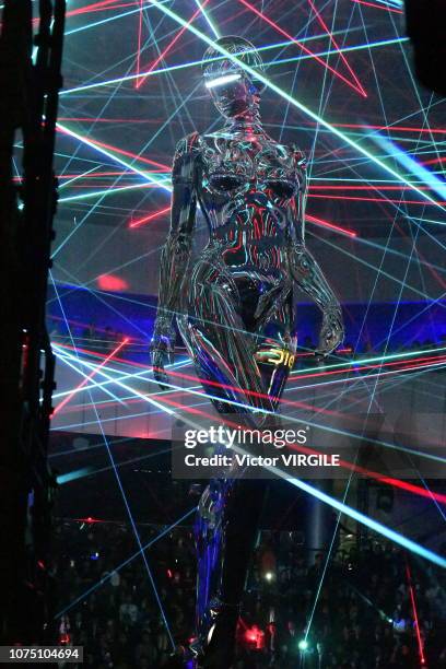 Model walks runway during the Dior Pre-Fall 2019 Men's Collection fashion show at Telecom Center on November 30, 2018 in Tokyo, Japan.