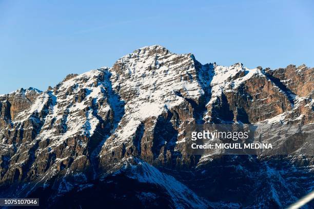 Mount Reir is pictured in the Stelvio National Park resort near Bormio, Italian Alps, on December 26, 2018.