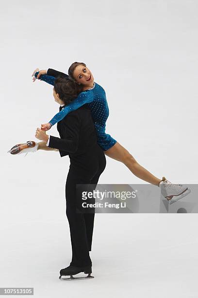 Vanessa Crone and Paul Poirier of Canada skate in the Ice Dance Short Dance during ISU Grand Prix and Junior Grand Prix Final at Beijing Capital...