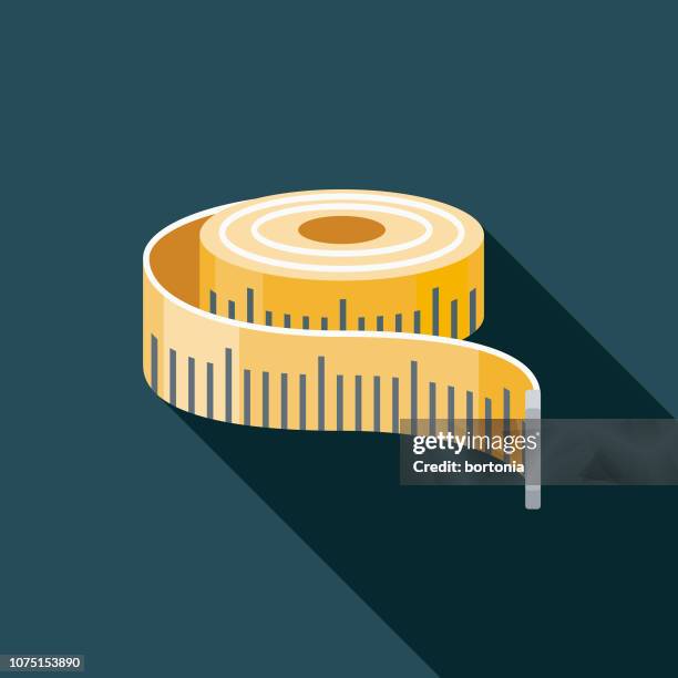 messung der band flach craft supplies designikone - tape measure stock-grafiken, -clipart, -cartoons und -symbole