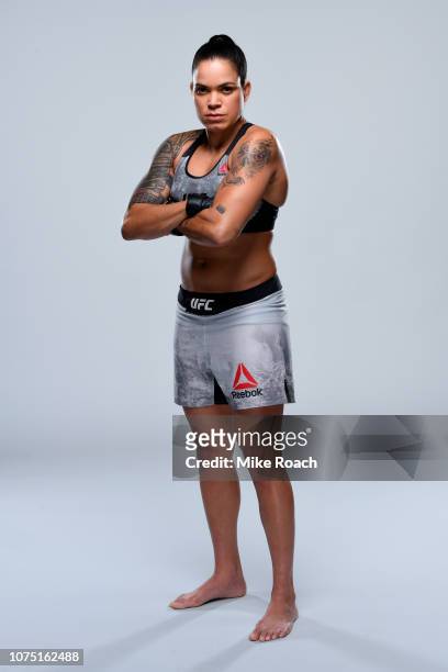Amanda Nunes of Brazil poses for a portrait during a UFC photo session on December 26, 2018 in Las Vegas, Nevada.