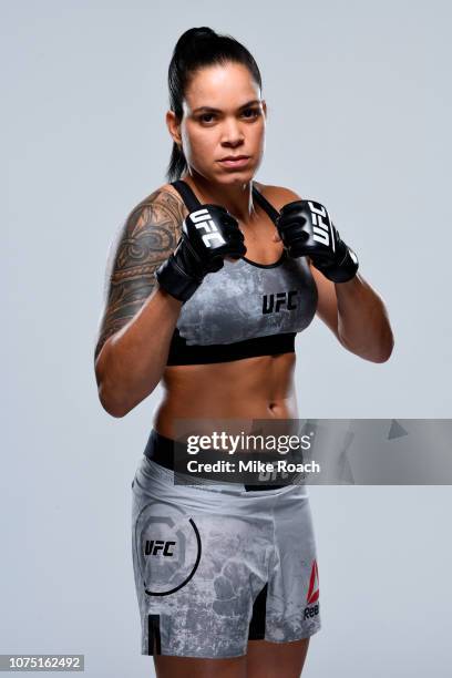 Amanda Nunes of Brazil poses for a portrait during a UFC photo session on December 26, 2018 in Las Vegas, Nevada.