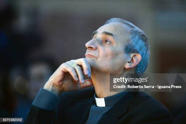 Matteo Maria Zuppi Arcibishop of Bologna attends the Biennale della Cooperazione at Palazzo Re Enzo on November 30, 2018 in Bologna, Italy.