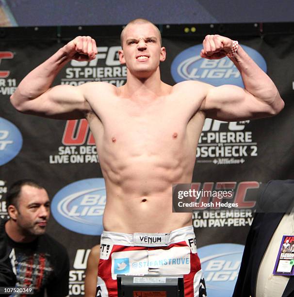 Stefan Struve weighs in at 253 lbs at the UFC 124 Weigh-in at the Bell Centre on December 10, 2010 in Montreal, Quebec, Canada.