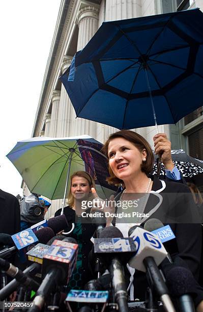 Lois Smart, mother of Elizabeth Smart, makes a statement to the media outside federal court after the verdict in the Brian David Mitchell trial on...