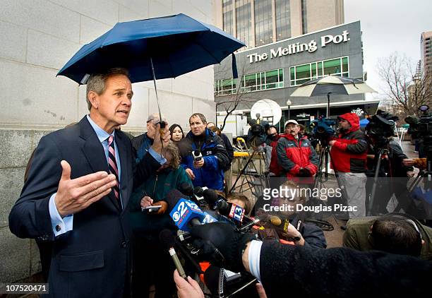 Ed Smart, father of Elizabeth Smart, makes a statement to the media outside federal court after the verdict in the Brian David Mitchell trial on...