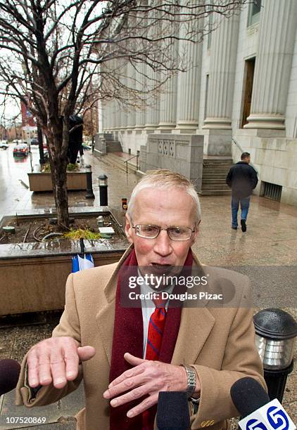 Juror speaks to the media outside federal court after the verdict in the Brian David Mitchell trial on December 10, 2010 in Salt Lake City, Utah....