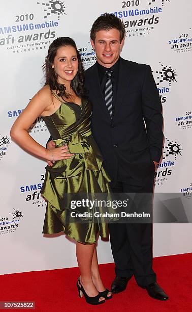 Nicole Gulasekharam and Corey McKernan arrive at the 2010 Samsung Mobile AFI awards at the Regent Theatre on December 11, 2010 in Melbourne,...