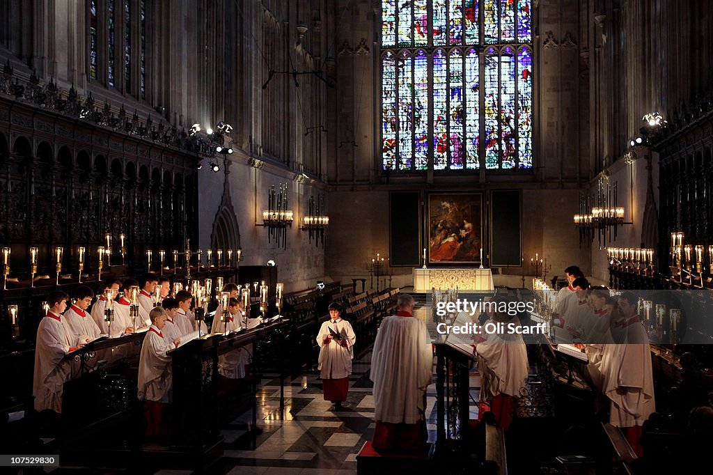 Kings College Choir Rehearse 'A Festival of Nine Lessons and Carols'