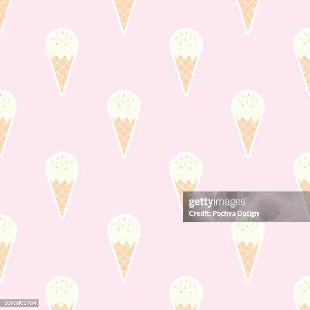 ilustrações, clipart, desenhos animados e ícones de sorvete sem costura padrão - ice cream wallpaper