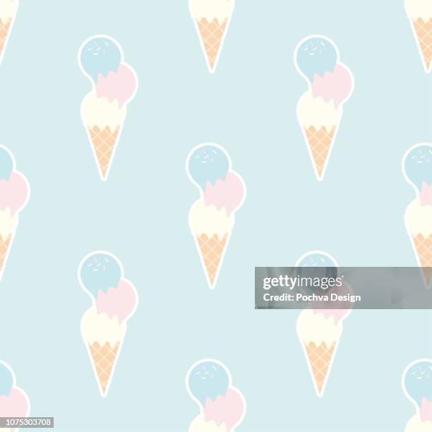 ilustrações, clipart, desenhos animados e ícones de sorvete sem costura padrão - ice cream wallpaper