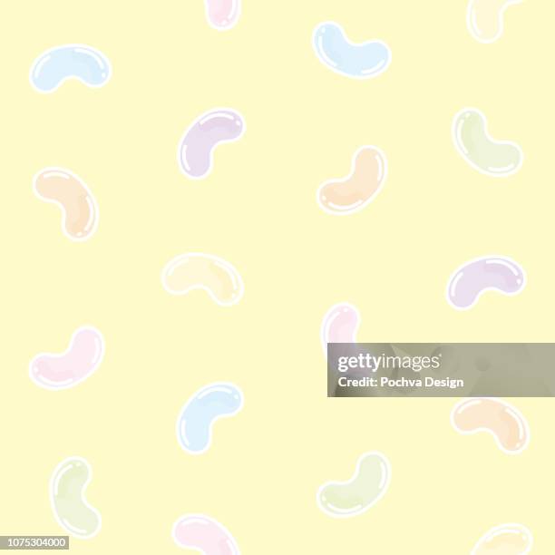 jellybeans seamless pattern - easter candy stock illustrations