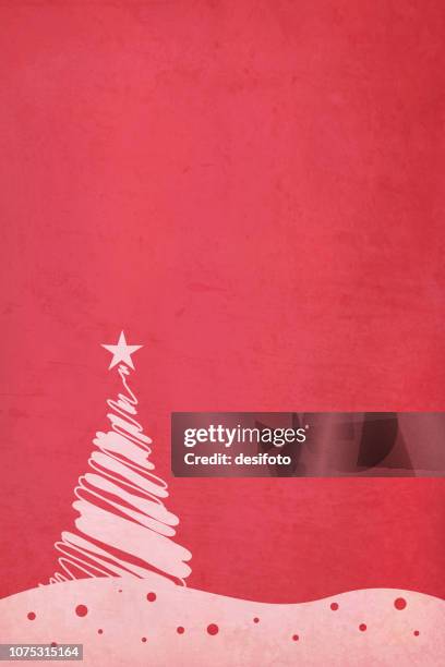 rose pink colored dotted xmas tree over maroon red colored rippled effect gradient grunge vector christmas background. illustration - pentagram stock illustrations