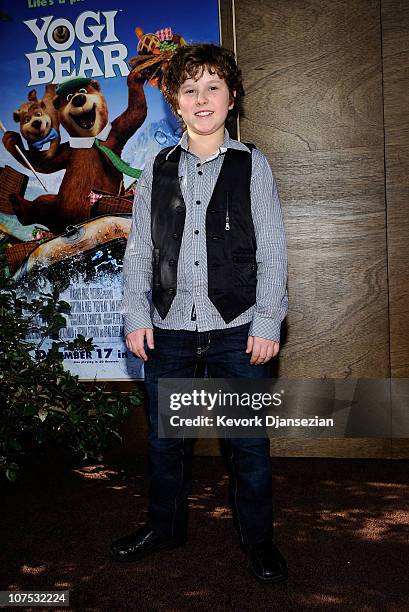 Actor Nolan Gould attends the premiere of Warner Bros. "Yogi Bear 3-D" at the Mann Village Theatre on December 11, 2010 in Westwood, California.