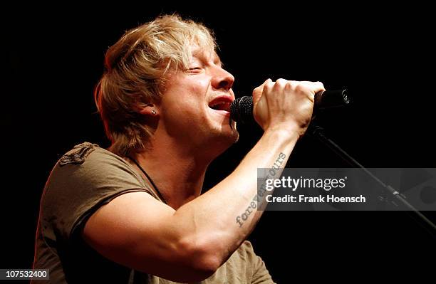 Singer Samu Haber of Sunrise Avenue performs live during a concert at the Huxleys on December 11, 2010 in Berlin, Germany.