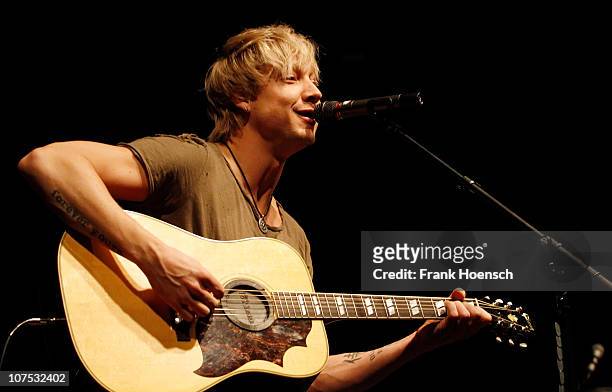 Singer Samu Haber of Sunrise Avenue performs live during a concert at the Huxleys on December 11, 2010 in Berlin, Germany.