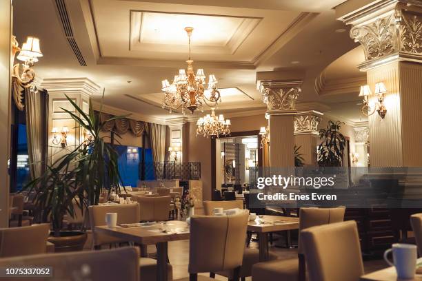 luxury five stars hotel restaurant - renaissance interior stock pictures, royalty-free photos & images