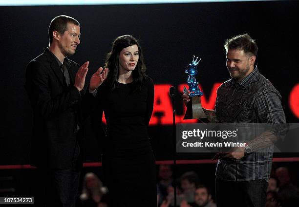 Rockstar Games/ Rockstar San Diego accept the Video Game of The Year award onstage during Spike TV's "2010 Video Game Awards" held at the LA...