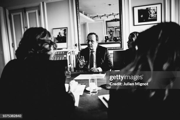 French President Francois Hollande poses for a portrait on April 2018 in Paris, France.