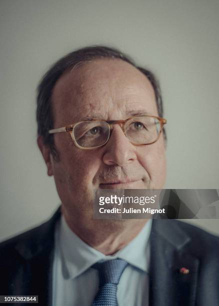 French President Francois Hollande poses for a portrait on April 2018 in Paris, France.
