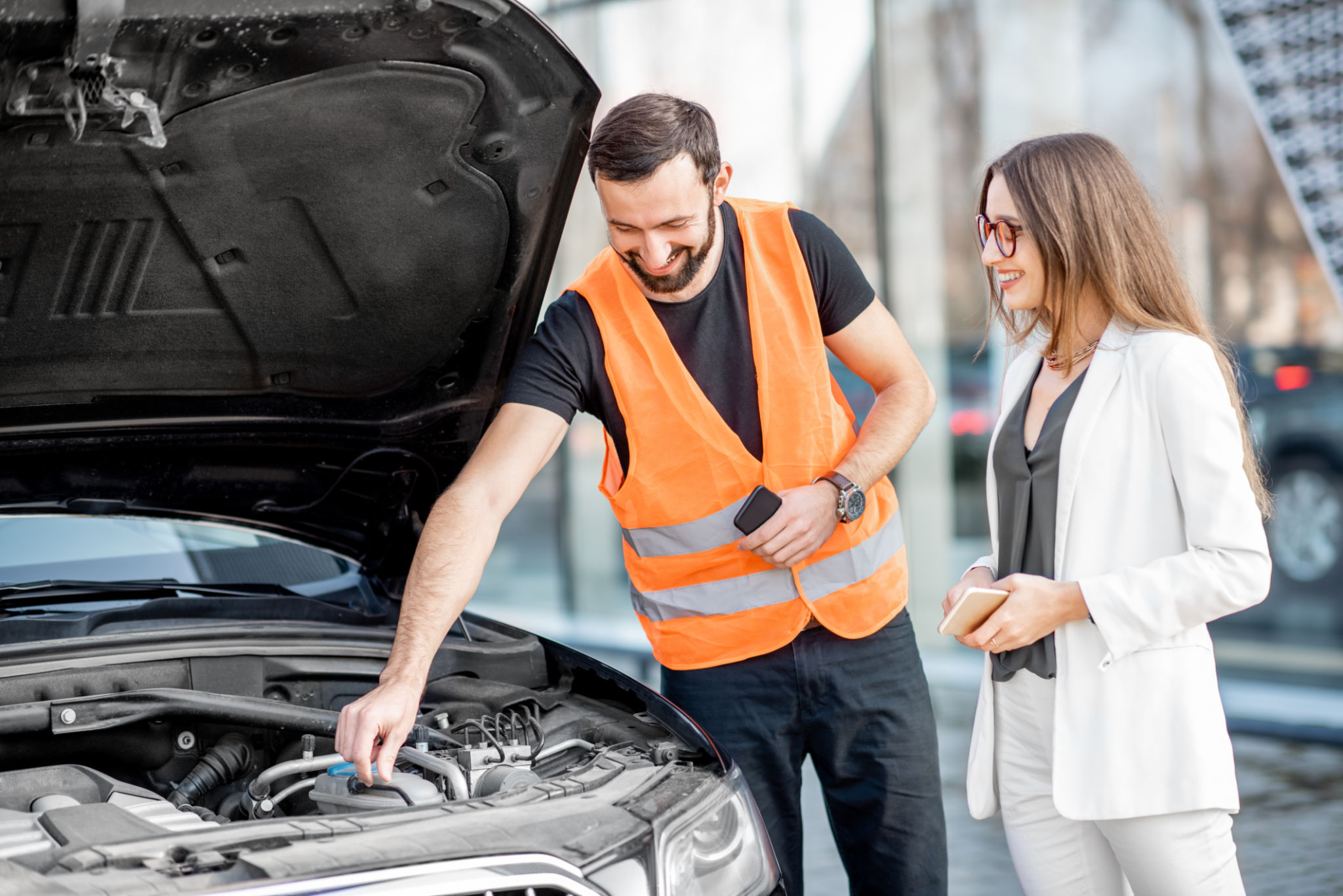 mechanic helping