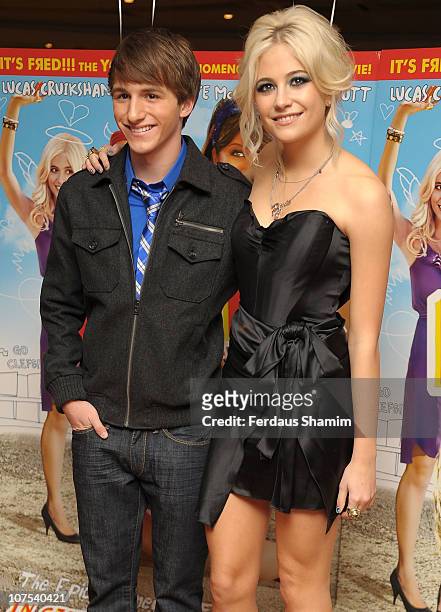 Lucas Cruikshank and Pixie Lott attend the screening of 'Fred: The Movie' at Vue West End on December 12, 2010 in London, England.