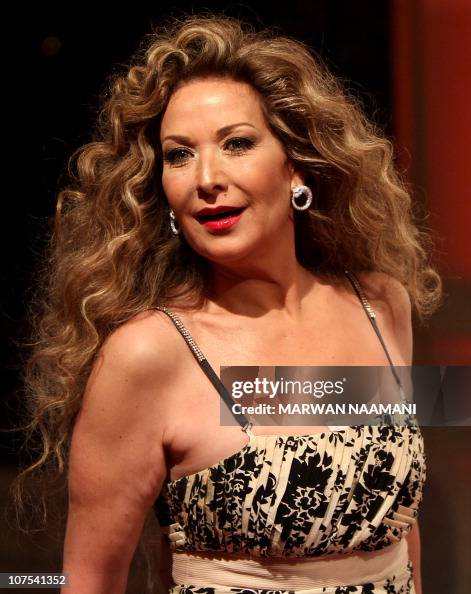Al Raghda Cairo-based Syrian actress Raghda poses on the red carpet upon her ...