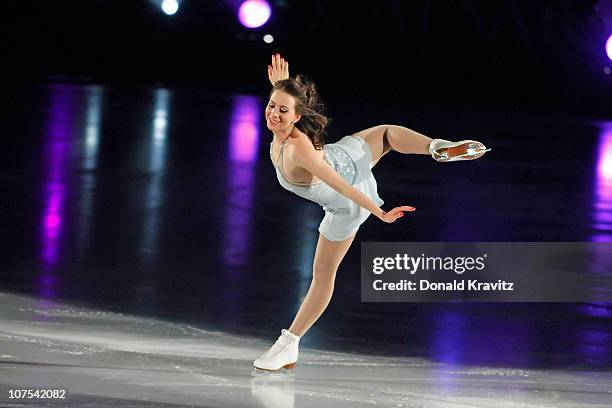 Sarah Hughes skates during A Salute To The Golden Age Of American Skating show at Boardwalk Hall Arena on December 11, 2010 in Atlantic City, New...