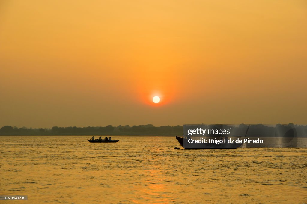 Ganges River, Varanasi, Benares or Kashi, Uttar Pradesh, India.