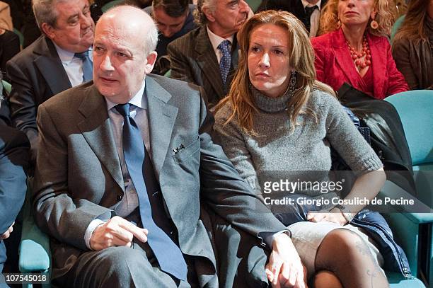 Italian Minister of Culture, Sandro Bondi and his partner Manuela Repetti , attend a PDL Party congress, in response to the national protest called...