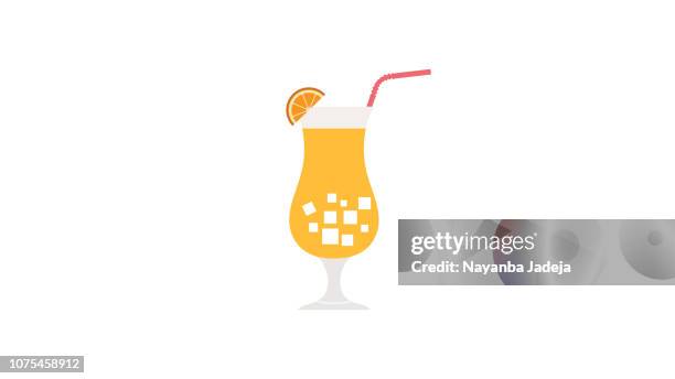 creative juice glass with lemon and straw icon - lime juice stock illustrations