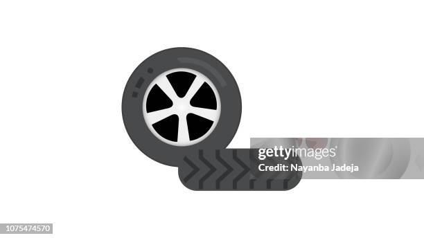 car wheels isolated on white icon - burning rubber stock illustrations