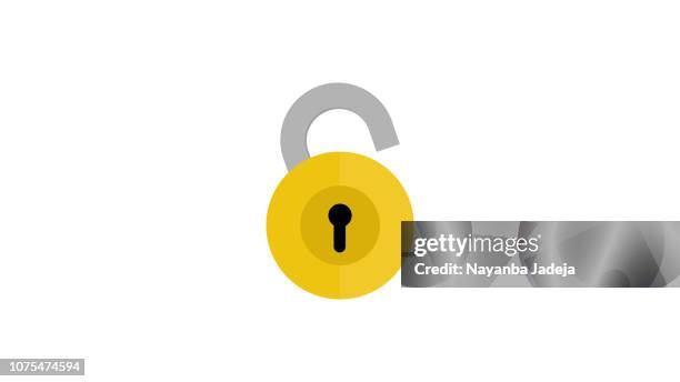 pad lock rounded icon - padlock stock illustrations