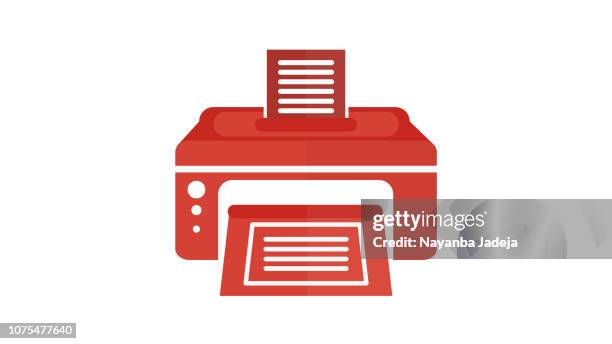 printer flat icon - document scanning stock illustrations