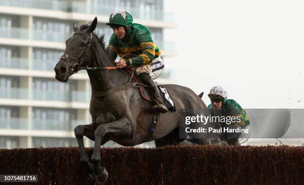 Kapcorse ridden by Bryony Frost wins the 13.20 Sir Peter O'Sullevan Memorial Handicap Chase at Newbury Racecourse on December 01, 2018 in Newbury,...