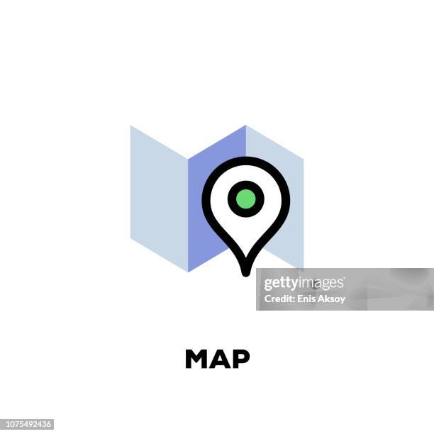 map line icon - rural school stock illustrations