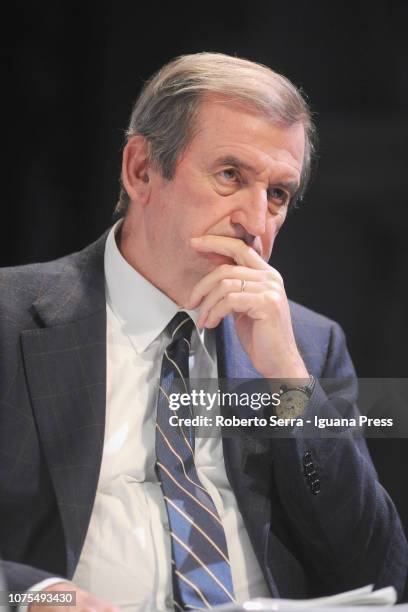 Italian businessman Pierluigi Stefanini President of Gruppo Unipol attends the Biennale della Coperazione at Palazzo Re Enzo on November 30, 2018 in...