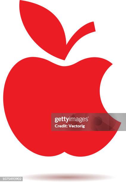 apple illustration isolated on white background - apple logo stock illustrations