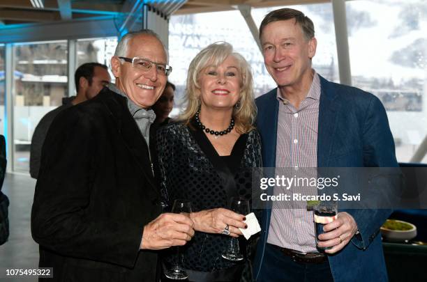 John Sarpa, Jan Sarpa and Colorado Governor, John Hickenlooper attend The Next - A Benefit For The Aspen Art Museum at the Aspen Art Museum on...