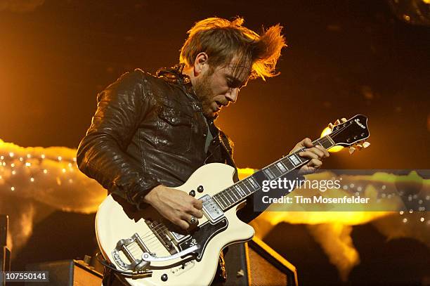 Dan Auerbach of The Black Keys performs as part of KROQ's Almost Acoustic Christmas 2010 at Gibson Amphitheatre on December 12, 2010 in Universal...