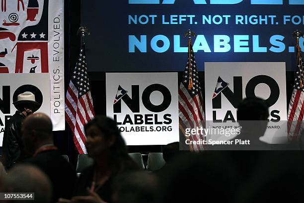 People attend the launch of the unaffiliated political organization known as No Labels December 13, 2010 at Columbia University in New York City. The...