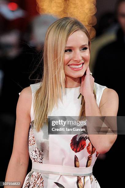 Actress Kristen Bell attends the UK premiere of 'Burlesque' at Empire Cinema, Leicester Square on December 13, 2010 in London, England.