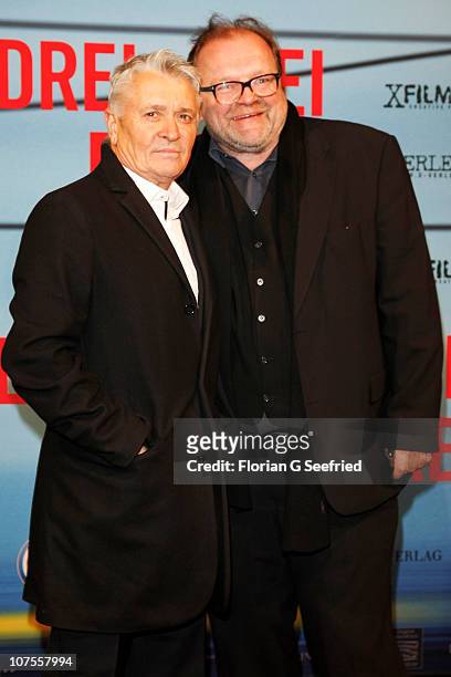 Actor Henry Huebchen and producer Stefan Arndt attend the premiere of 'Drei' at Delphi on December 13, 2010 in Berlin, Germany.