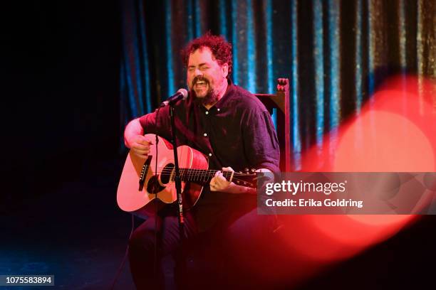 Patterson Hood of the band Drive By Truckers performs during the opening night of his solo acoustic tour at One Eyed Jacks on November 29, 2018 in...