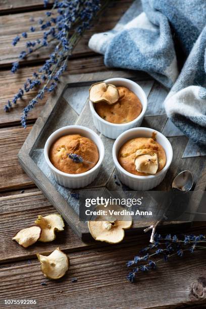 apple cakes - apple muffins stock pictures, royalty-free photos & images