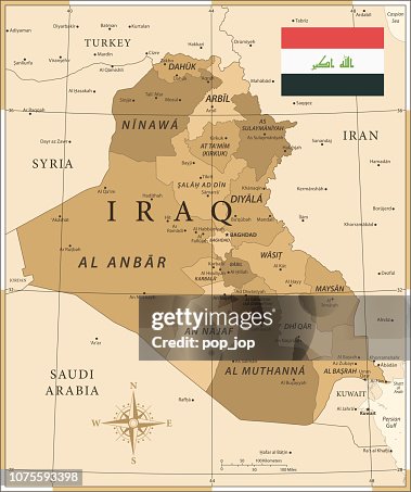 Iraq Map. Copy Map Of Iraq Vintage Vector High-Res Vector Graphic - Getty Images