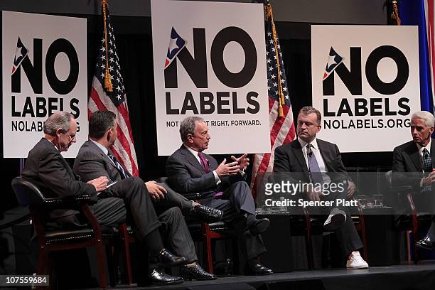 New York City Mayor Michael Bloomberg speaks on a panel which includes Florida Governor Charlie Crist , moderator Michael Castle , California Lt....