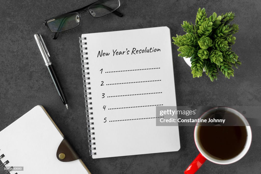 New Year Resolution On Notebook Page High-Res Stock Photo - Getty Images