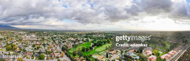 aerial of rancho cucamonga, california - rancho cucamonga stock pictures, royalty-free photos & images